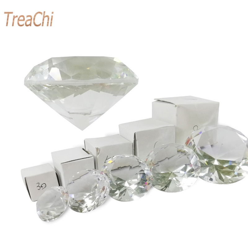 Paper Weight Crystal - 맑은 문진 면처리된 컷 유리 거대한