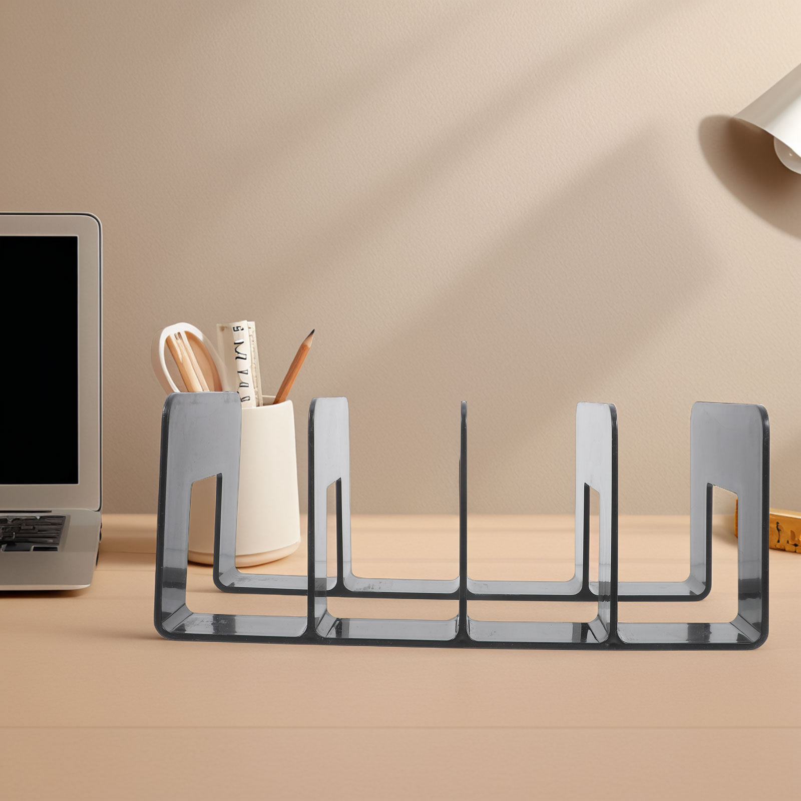Magazine Holder Rack - 다중 수납칸이 있는 데스크탑 책 정리함,