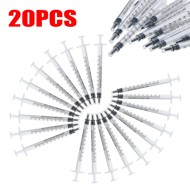 20PCS 실험실 전용 1ml 플라스틱 일회용 주사기  - Gel Refill Pack 리뷰 및 가격